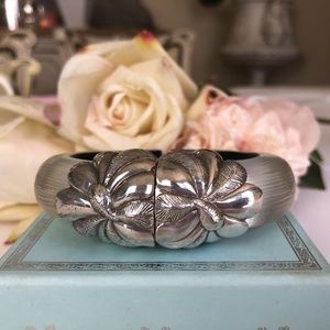 Alexis Bittar Sterling Silver Lucite Hinged Cuff